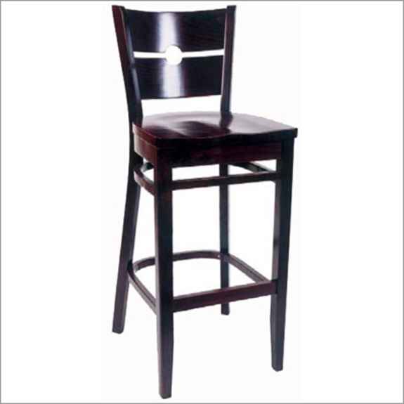 Curved Back Wood Bar Stool