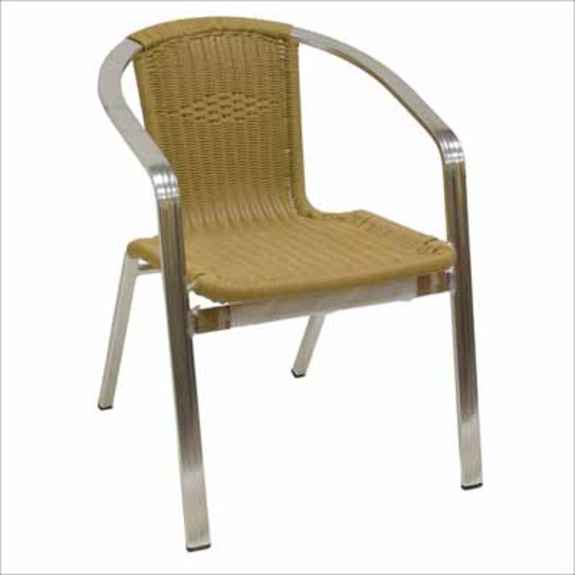 Aluminum and Synthetic Bamboo Restaurant Chair