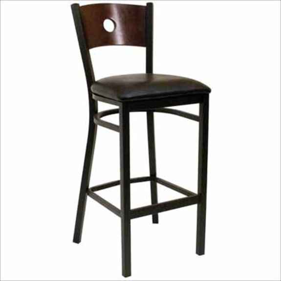 Metal Bar Stool with Circle Hole Back
