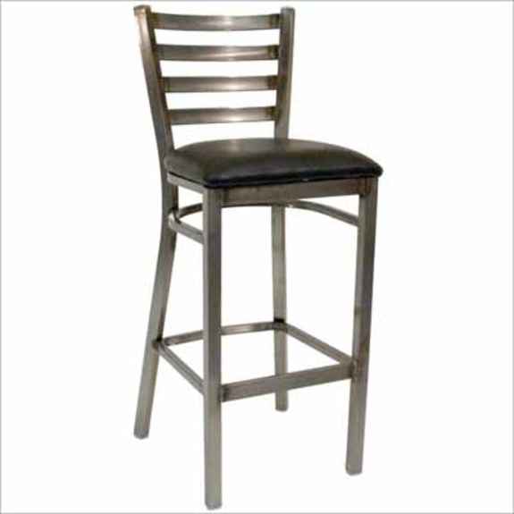 Clear Coat Ladder Back Metal Bar Stool