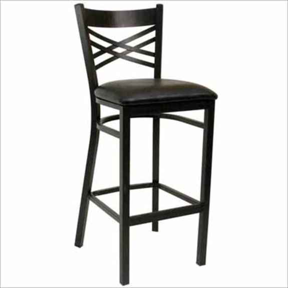 Criss-Cross Back Metal Bar Stool