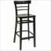 Rounded Ladder Back Wood Bar Stool