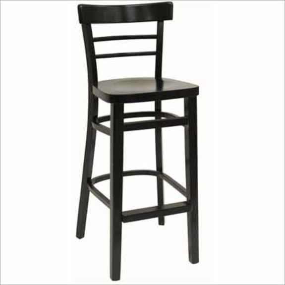 Rounded Ladder Back Wood Bar Stool