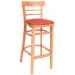 Rounded Ladder Back Wood Bar Stool