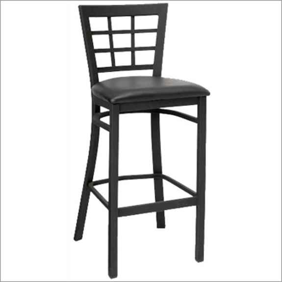 Nine Grid Back Metal Bar Stool