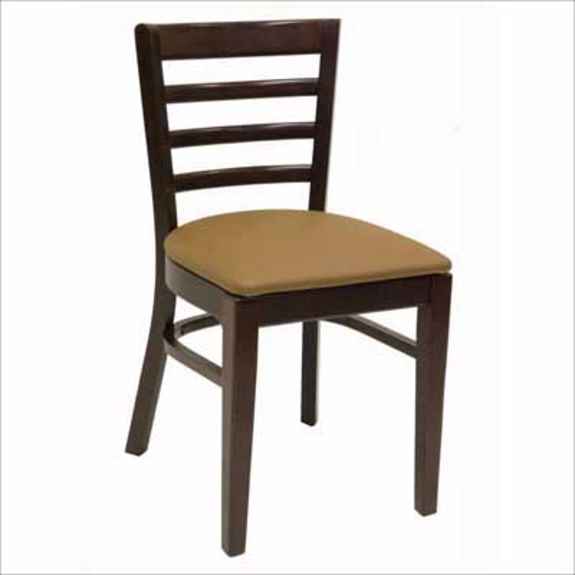 Ladder Back, Upholstered Wood Chair