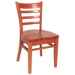 Flared Ladder Back Wood Chair