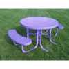 Champion Round Three Seat Picnic Table - Expanded Metal Mesh