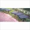 Curved 3 Seat Outdoor Bench Without Back - Expanded Metal Mesh