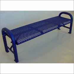 Grand Contour Outdoor Bench without Back - Expanded Metal Mesh