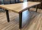 36" x 168" Walnut Wood Community with 2" x 4" Steel I-Beam Post Legs 