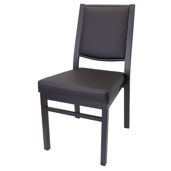Metal Stacking Square Back Banquet Chair With Solid Back