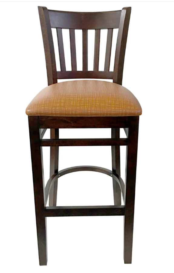 Quick Ship Wood Floating Slat Back Barstool