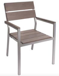 Baywatch Outdoor Armchair Wide Gray Synthetic Teak
