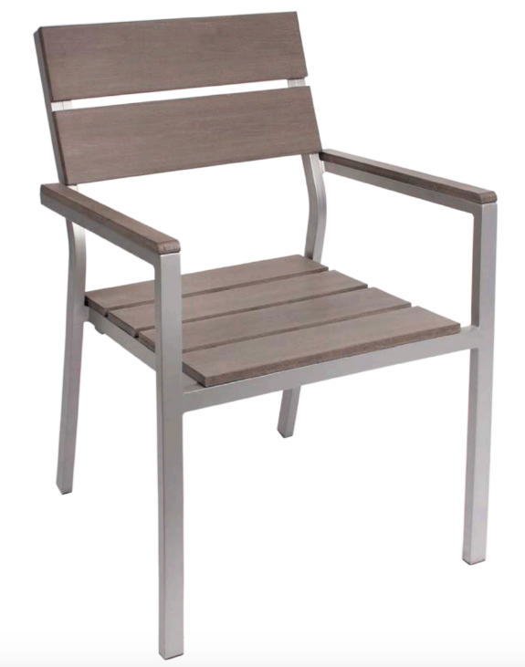 Baywatch Outdoor Armchair Wide Gray Synthetic Teak