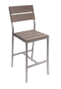 Baywatch Outdoor Side Barstool Wide Gray Synthetic Teak