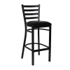 Metal Ladder Back Barstool - Black 