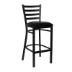Metal Ladder Back Barstool - Black