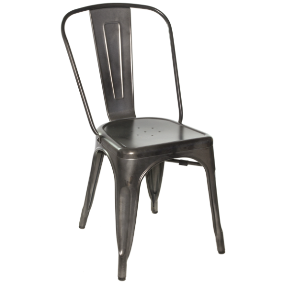 Metal Galvanized Side Chair