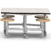 The Rally - Rectangular Cluster Unit - A Mobile Option for Flex Environs Breakroom, cluster, cafeteria, work station 