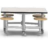 The Rally - Rectangular Cluster Unit - A Mobile Option for Flex Environs Breakroom, cluster, cafeteria, work station 